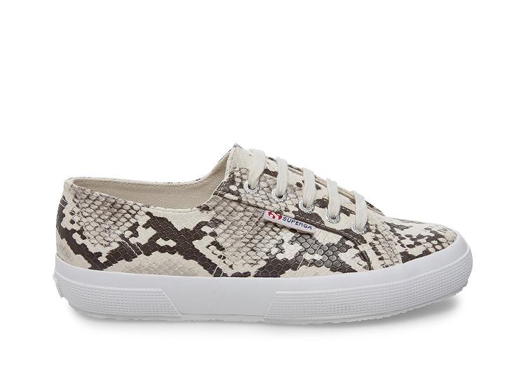 Superga 2750-Synth Snakew Taupe Snake - Womens Superga Lace Up Shoes